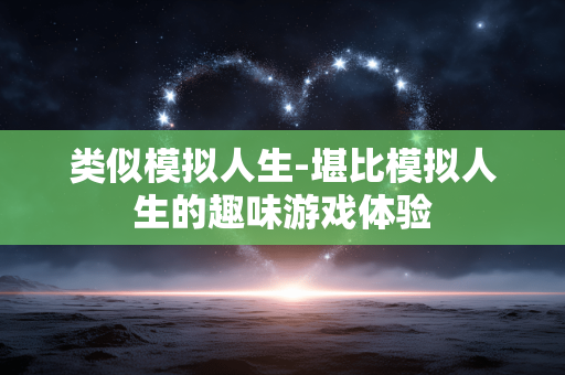 类似模拟人生-堪比模拟人生的趣味游戏体验