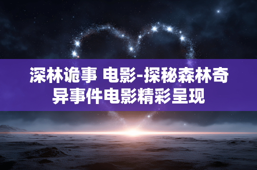 深林诡事 电影-探秘森林奇异事件电影精彩呈现 深林诡事 电影-探秘森林奇异事件电影精彩呈现