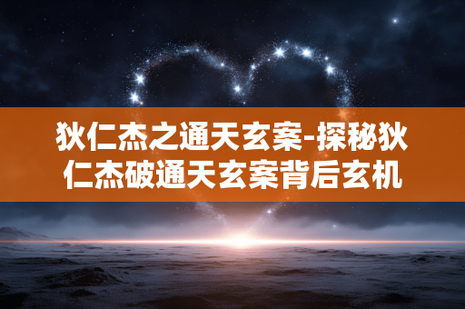 狄仁杰之通天玄案-探秘狄仁杰破通天玄案背后玄机
