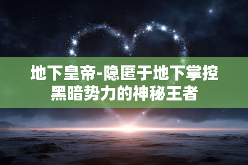 地下皇帝-隐匿于地下掌控黑暗势力的神秘王者 地下皇帝-隐匿于地下掌控黑暗势力的神秘王者