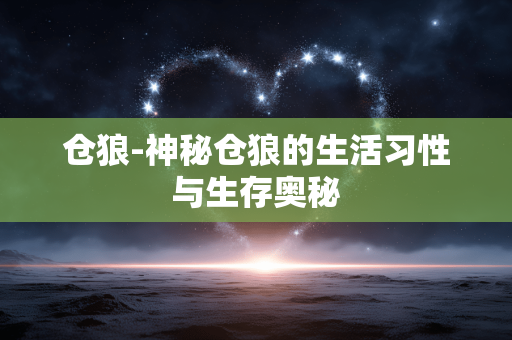 仓狼-神秘仓狼的生活习性与生存奥秘