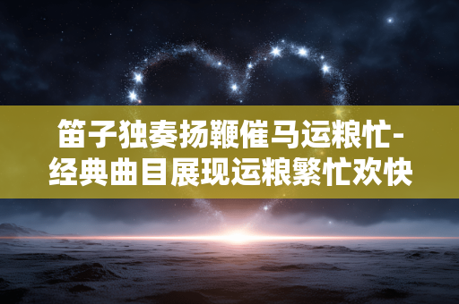 笛子独奏扬鞭催马运粮忙-经典曲目展现运粮繁忙欢快之景