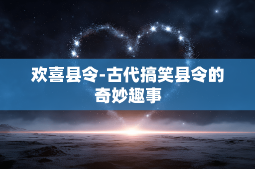欢喜县令-古代搞笑县令的奇妙趣事