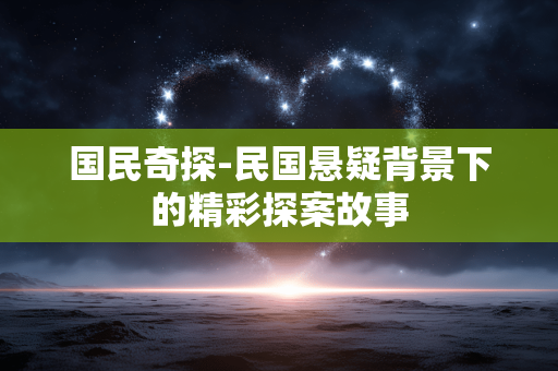 国民奇探-民国悬疑背景下的精彩探案故事