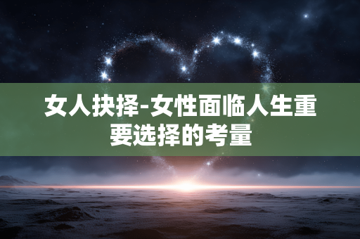 女人抉择-女性面临人生重要选择的考量