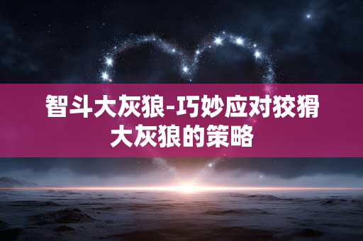 智斗大灰狼-巧妙应对狡猾大灰狼的策略 智斗大灰狼-巧妙应对狡猾大灰狼的策略