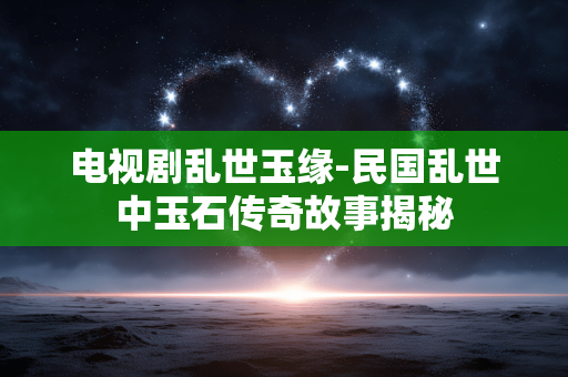 电视剧乱世玉缘-民国乱世中玉石传奇故事揭秘 电视剧乱世玉缘-民国乱世中玉石传奇故事揭秘