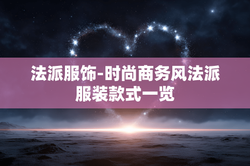 法派服饰-时尚商务风法派服装款式一览