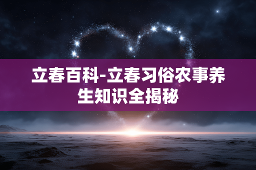 立春百科-立春习俗农事养生知识全揭秘 立春百科-立春习俗农事养生知识全揭秘