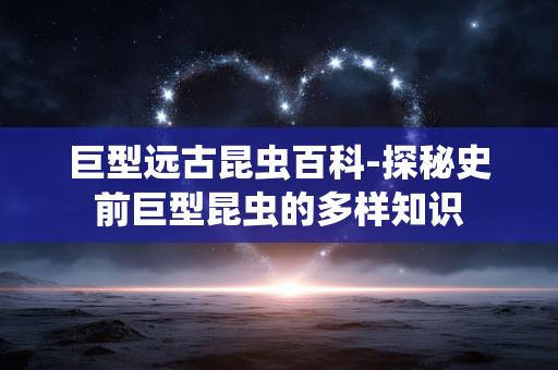 巨型远古昆虫百科-探秘史前巨型昆虫的多样知识 巨型远古昆虫百科-探秘史前巨型昆虫的多样知识