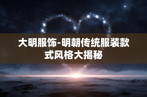 大明服饰-明朝传统服装款式风格大揭秘