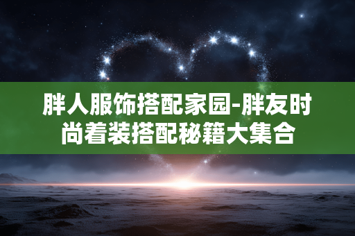 胖人服饰搭配家园-胖友时尚着装搭配秘籍大集合