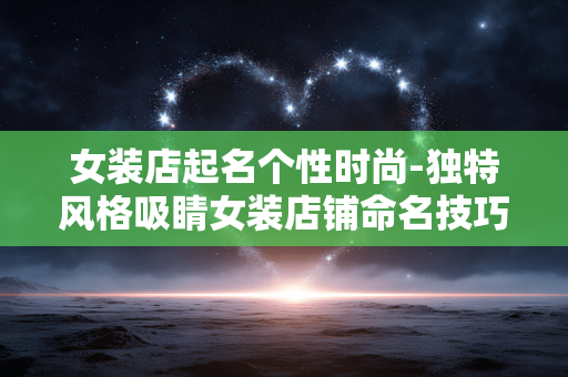 女装店起名个性时尚-独特风格吸睛女装店铺命名技巧 女装店起名个性时尚-独特风格吸睛女装店铺命名技巧