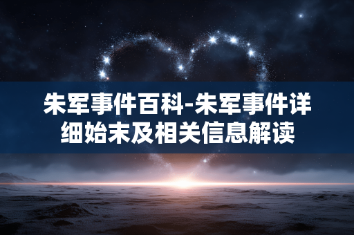 朱军事件百科-朱军事件详细始末及相关信息解读 朱军事件百科-朱军事件详细始末及相关信息解读