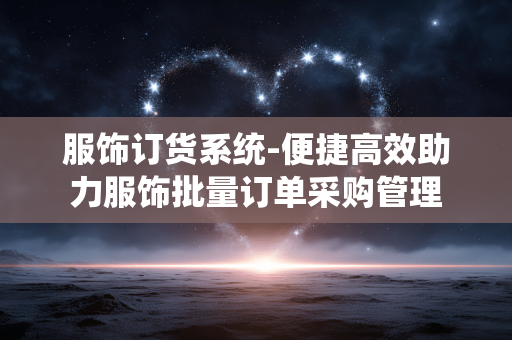 服饰订货系统-便捷高效助力服饰批量订单采购管理 服饰订货系统-便捷高效助力服饰批量订单采购管理
