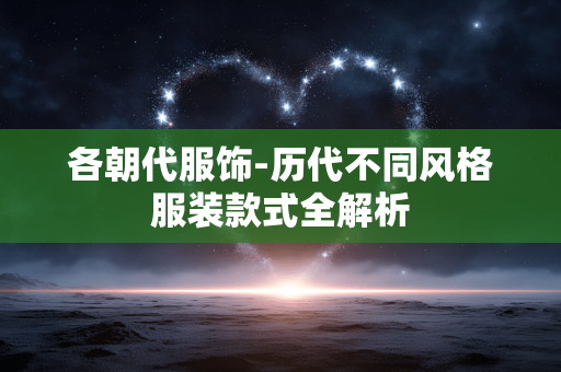各朝代服饰-历代不同风格服装款式全解析