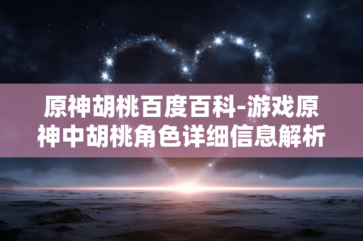 原神胡桃百度百科-游戏原神中胡桃角色详细信息解析
