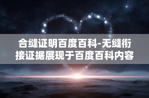 合缝证明百度百科-无缝衔接证据展现于百度百科内容