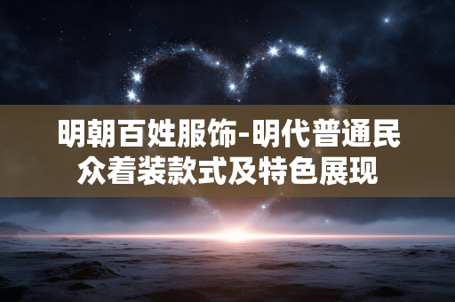 明朝百姓服饰-明代普通民众着装款式及特色展现 明朝百姓服饰-明代普通民众着装款式及特色展现
