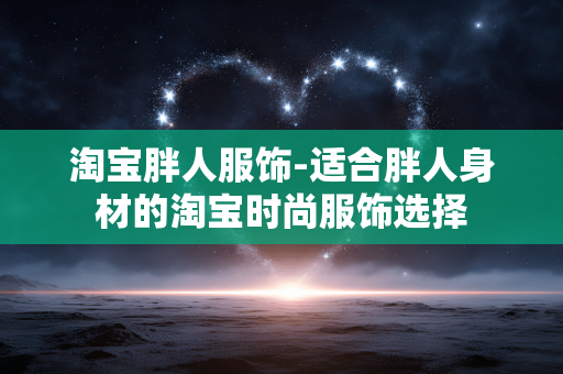 淘宝胖人服饰-适合胖人身材的淘宝时尚服饰选择