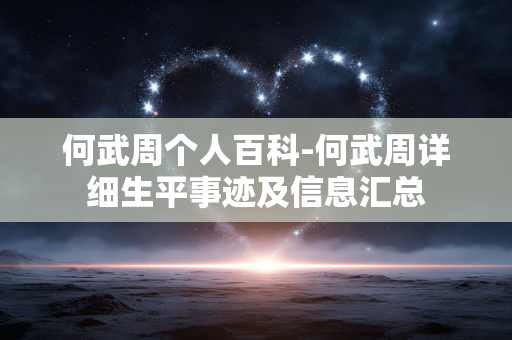 何武周个人百科-何武周详细生平事迹及信息汇总