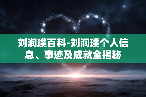 刘润璞百科-刘润璞个人信息、事迹及成就全揭秘