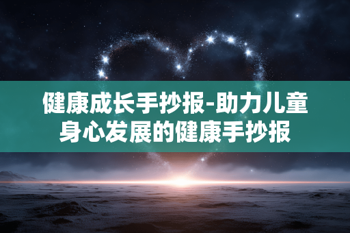 健康成长手抄报-助力儿童身心发展的健康手抄报