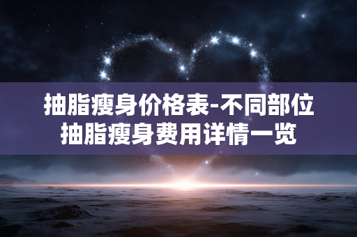 抽脂瘦身价格表-不同部位抽脂瘦身费用详情一览