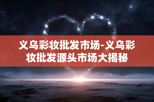 义乌彩妆批发市场-义乌彩妆批发源头市场大揭秘 义乌彩妆批发市场-义乌彩妆批发源头市场大揭秘