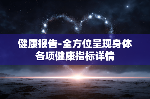 健康报告-全方位呈现身体各项健康指标详情