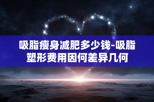 吸脂瘦身减肥多少钱-吸脂塑形费用因何差异几何