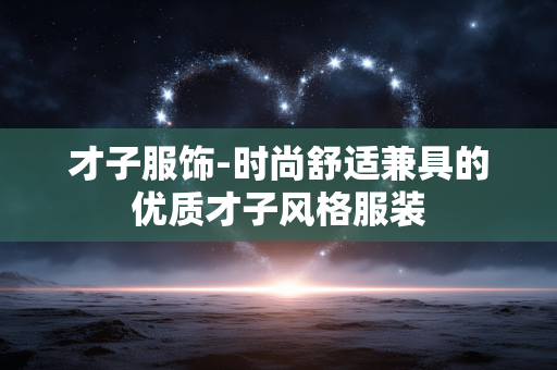 才子服饰-时尚舒适兼具的优质才子风格服装