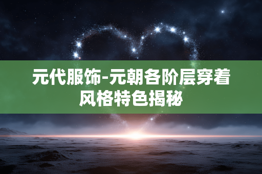 元代服饰-元朝各阶层穿着风格特色揭秘