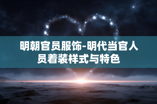 明朝官员服饰-明代当官人员着装样式与特色