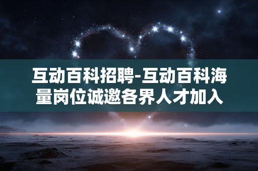 互动百科招聘-互动百科海量岗位诚邀各界人才加入