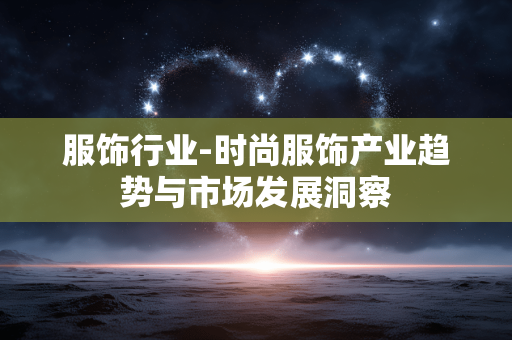 服饰行业-时尚服饰产业趋势与市场发展洞察 服饰行业-时尚服饰产业趋势与市场发展洞察
