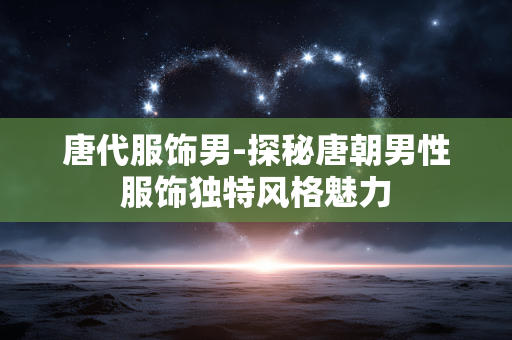 唐代服饰男-探秘唐朝男性服饰独特风格魅力 唐代服饰男-探秘唐朝男性服饰独特风格魅力