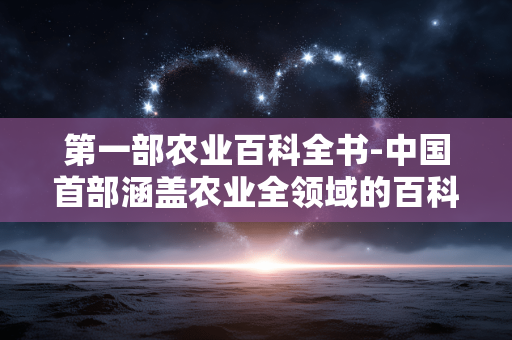 第一部农业百科全书-中国首部涵盖农业全领域的百科巨著