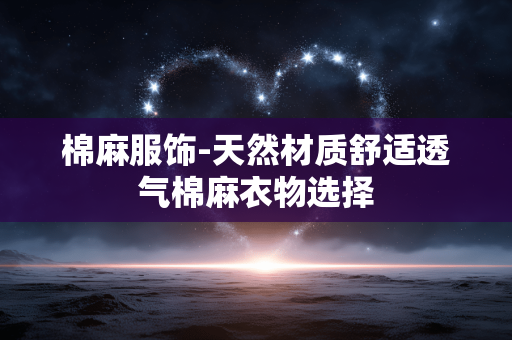 棉麻服饰-天然材质舒适透气棉麻衣物选择