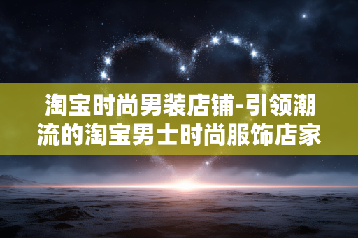 淘宝时尚男装店铺-引领潮流的淘宝男士时尚服饰店家