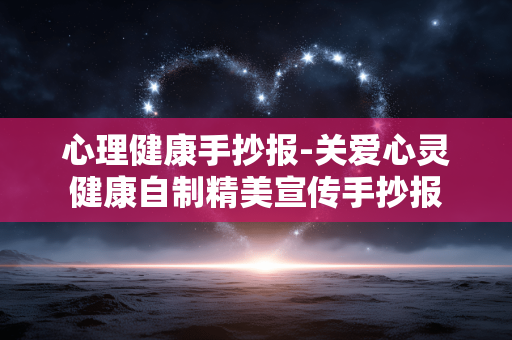 心理健康手抄报-关爱心灵健康自制精美宣传手抄报