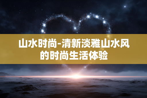 山水时尚-清新淡雅山水风的时尚生活体验 山水时尚-清新淡雅山水风的时尚生活体验