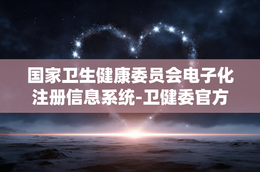国家卫生健康委员会电子化注册信息系统-卫健委官方电子化注册查询与管理平台