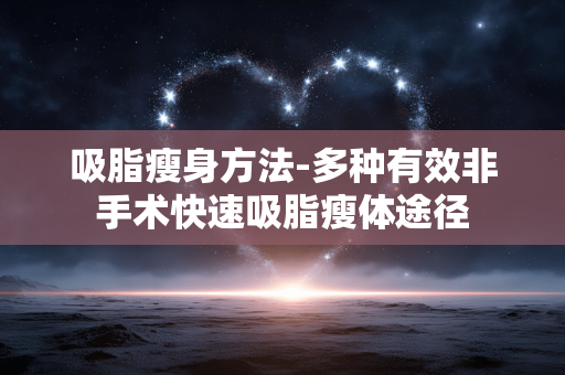 吸脂瘦身方法-多种有效非手术快速吸脂瘦体途径