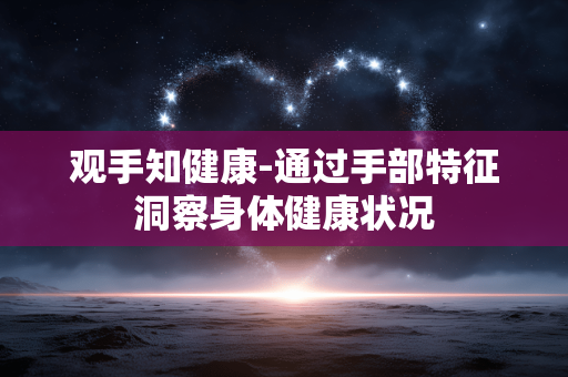 观手知健康-通过手部特征洞察身体健康状况 观手知健康-通过手部特征洞察身体健康状况