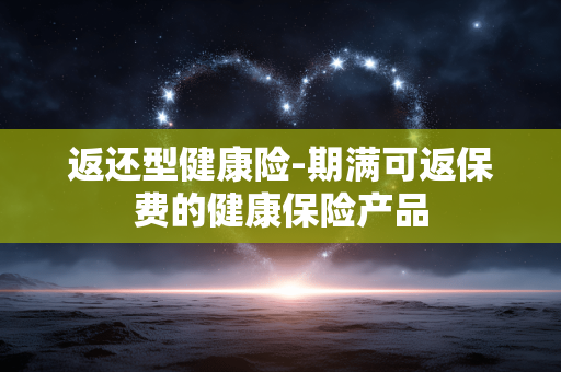返还型健康险-期满可返保费的健康保险产品