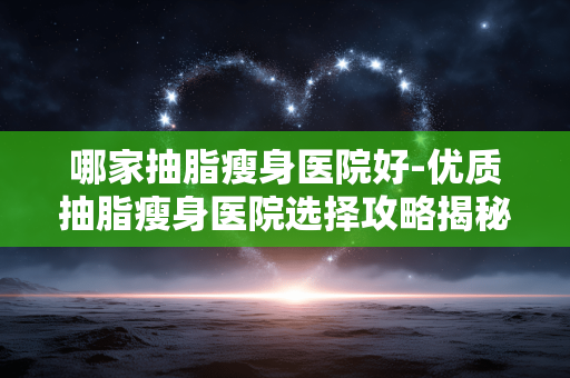哪家抽脂瘦身医院好-优质抽脂瘦身医院选择攻略揭秘 哪家抽脂瘦身医院好-优质抽脂瘦身医院选择攻略揭秘