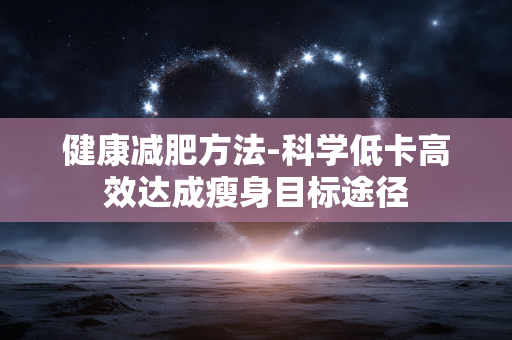 健康减肥方法-科学低卡高效达成瘦身目标途径