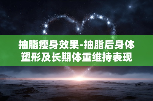 抽脂瘦身效果-抽脂后身体塑形及长期体重维持表现