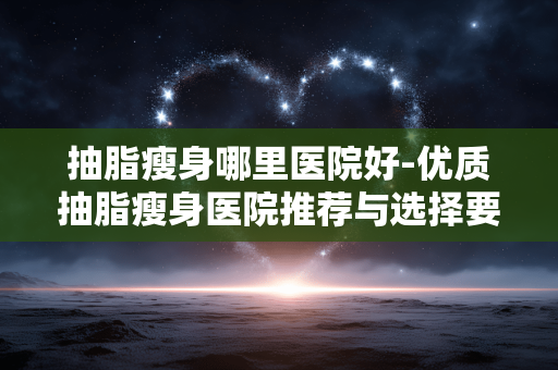 抽脂瘦身哪里医院好-优质抽脂瘦身医院推荐与选择要点